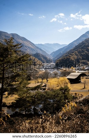 mountain view in fall in Oshika village in Japanese alps Royalty-Free Stock Photo #2260896265