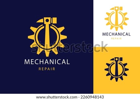hand drawn mechanical logo template design
