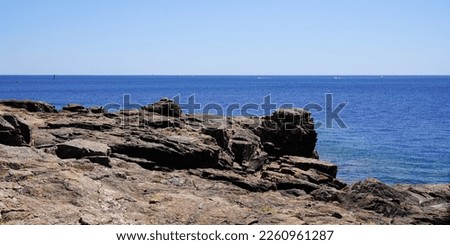 rock stone french vendee sea beach in coast Atlantic in france Royalty-Free Stock Photo #2260961287