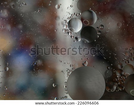 oil drops on water background