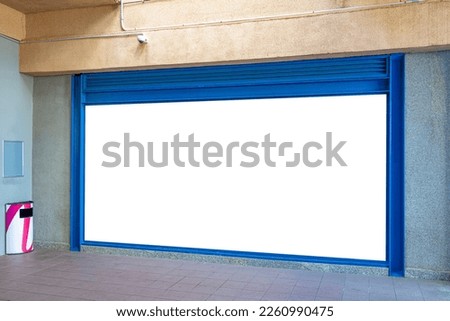 Mock up of shop store blank street showcase window in a city outdoors