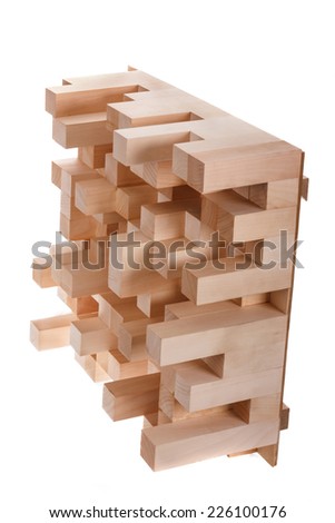 photo of skyline wooden music diffusor , professional room diffusion panel isolated on white background