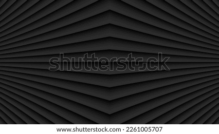 Abstract black background with 3d lines pattern,  architecture minimal dark gray striped vector background illustration for business presentation, 3d architectural perspective design