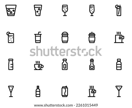 Beverages icon set pixel perfect