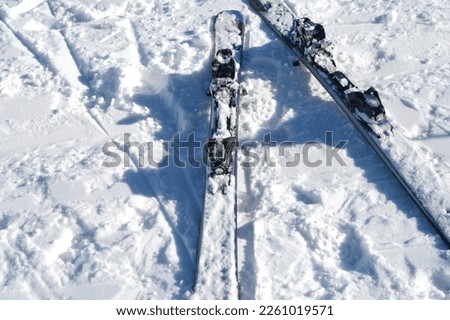 Banner panorama of ski resort, skiers on the ski lift, white snow trees 