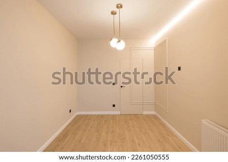 White room in the apartment. Modern interior in a new building