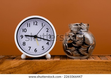 Coin money in a glass jar. Saving money. Money saving concept. coin collection