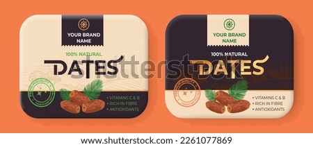 Dates Packaging Design, Dates Label Design, Dates Box Design, Dry fruit Packaging, Premium label design Royalty-Free Stock Photo #2261077869