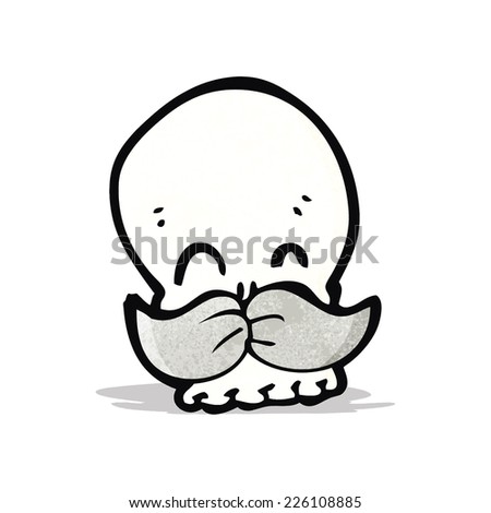 cartoon skull with mustache