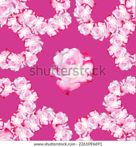 Pattern Textile Rose. Fragment of colorful retro tapestry textile pattern with floral ornament useful as background