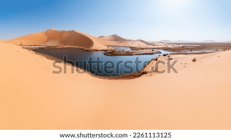 Lakes in the Empty Quarter desert in Saudi Arabia