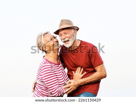 Happy active senior couple outdoors