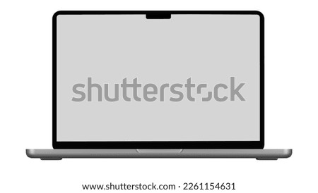laptop mockup with white screen isolated on transparent background