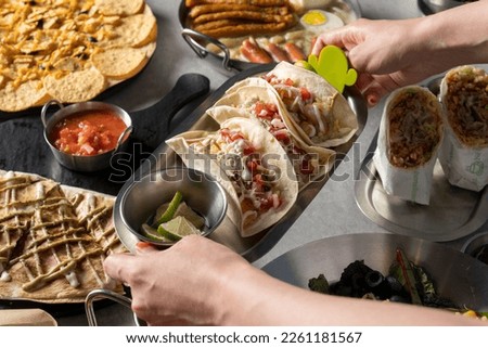 Korean food dishes Shrimp Taco
