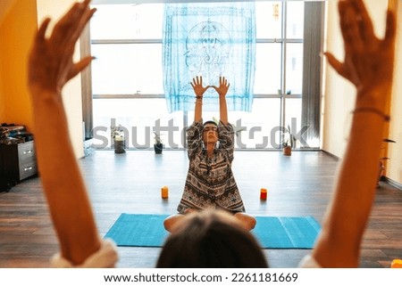 the girl is engaged in spiritual practices, meditates