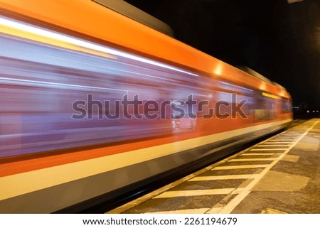 Abstraction - the train moves quickly along the platform