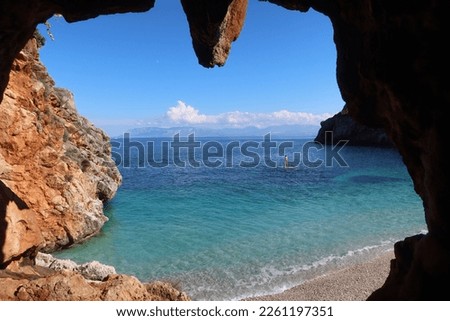Pictures from a secret beach with a beautiful natural cave. 