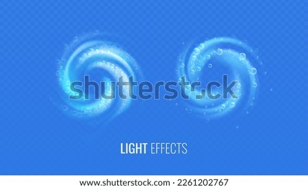 Air flow bubbles concept spiral foam detergent. Air vortex light effect concept of cleaning and washing. Vector illustration of a cool blurred spiral motion in a circle Royalty-Free Stock Photo #2261202767