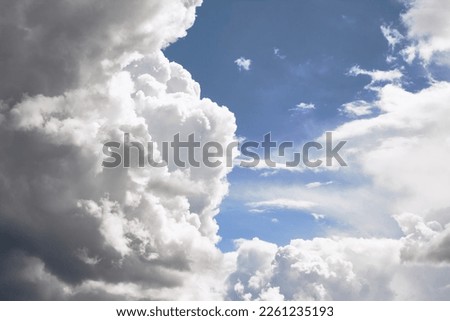 Blue sky and white clouds.	Beautiful sky background.