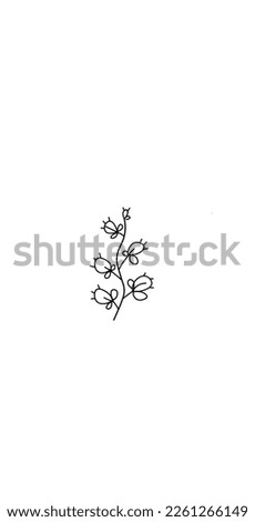 nature design floral clip art on isolated white background. print for tatto and sticker