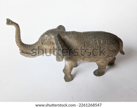 A bird eye's view of a plastic toy elephant 