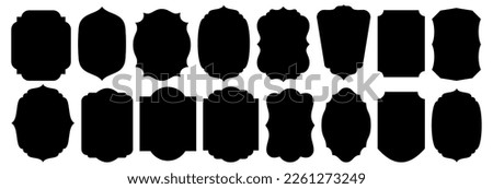 Set of vintage label and badges shape collections. Vector illustration. Black template for patch, insignias, overlay. Royalty-Free Stock Photo #2261273249