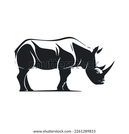 Black and white basic logo with sweet rhinoceros