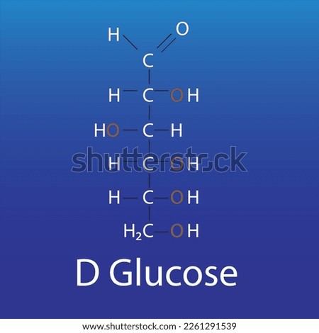 Structure of D glucose bio molecule Royalty-Free Stock Photo #2261291539