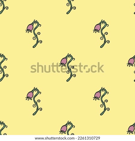 Seamless floral pattern. Doodle background with flowers. Spring pattern