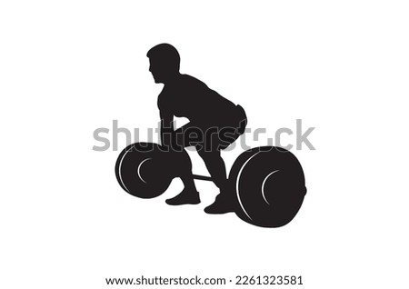 weightlifting silhouette black high vector Royalty-Free Stock Photo #2261323581