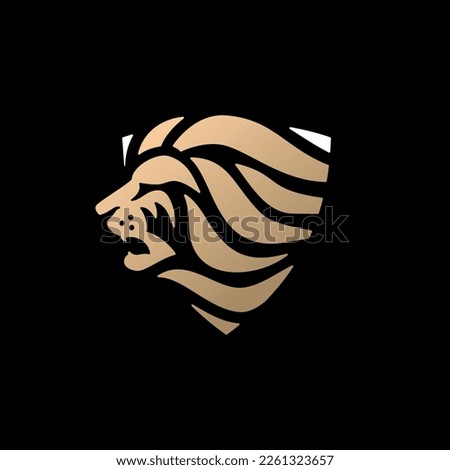 lion head shield logo vector icon illustration Royalty-Free Stock Photo #2261323657
