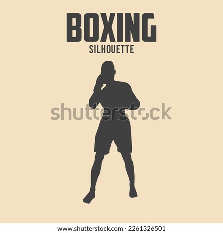 Boxing player silhouette Vector Stock Illustration 10