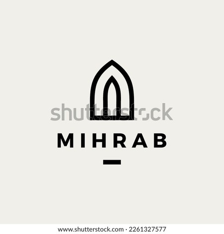 mihrab niche arch door logo vector icon illustration Royalty-Free Stock Photo #2261327577