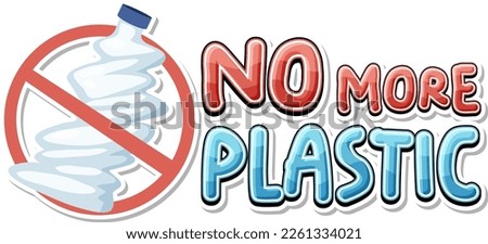 No more plastic logo banner design illustration