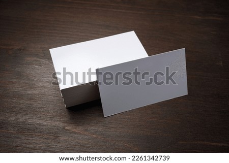 Blank white business cards. Mockup for branding identity. Template for graphic designers portfolios.