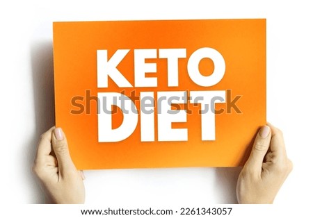 Keto diet, “Ketogenic” is a term for a low-carb diet. Get more calories from protein and fat and less from carbohydrates, text concept on card
