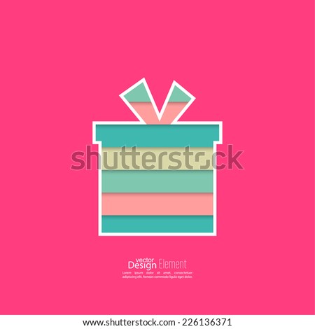 Gift box with a bow on a pink backgroun