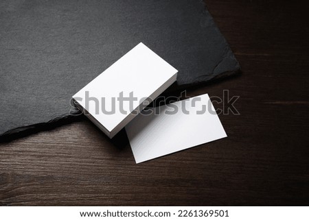 Photo of blank business cards. Template for ID.