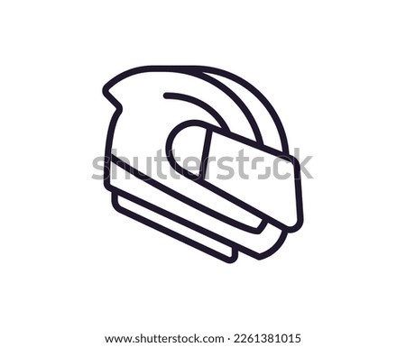 Single line icon of helmet on isolated white background. High quality editable stroke for mobile apps, web design, websites, online shops etc. 