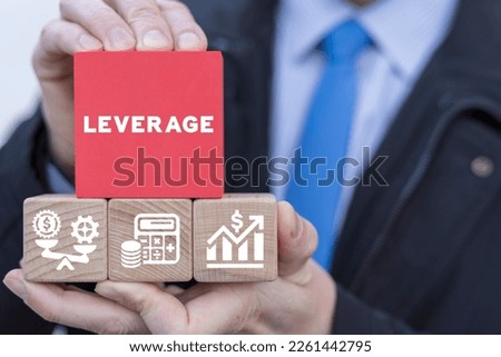 Leverage in dollars. Financial technologies. Leverage investing. Investor borrow money or stock to increase potential return concept. Royalty-Free Stock Photo #2261442795