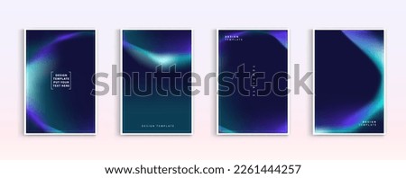 Set of covers design templates with vibrant northern lights gradient background. trendy modern design. applicable for landing pages, covers, brochures, flyers, presentations, banners. Vector design. Royalty-Free Stock Photo #2261444257