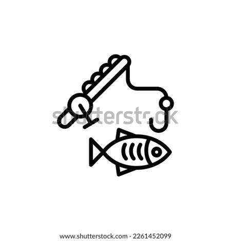 Fishing icon in vector. Logotype