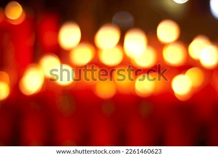 the bokeh picture of chinese candle is lit