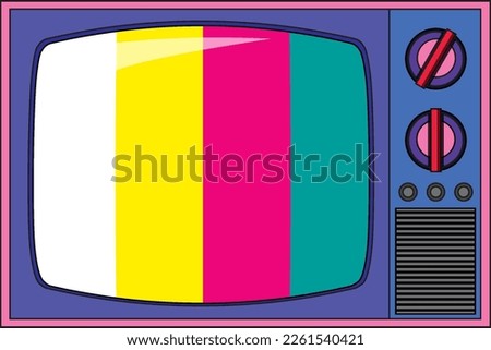 Retro television in colourful isolated illustration