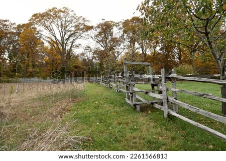 Wooden fence on a farm
