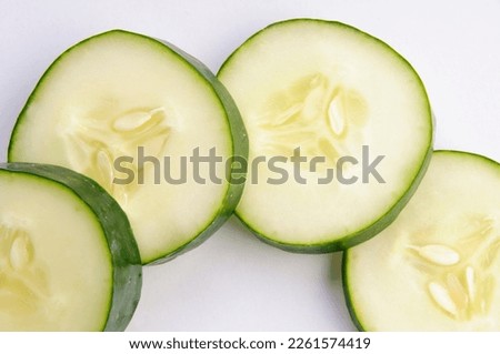 fresh natural cucumber on white background