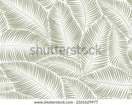 seamless abstract floral background with leaves. white patterrn with green painted leaves. Vector illustration.  Royalty-Free Stock Photo #2261629977