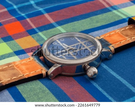 Watch on colorfull background handmade