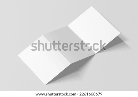 Blank tri fold brochure template for mock up and presentation design. 3d render Royalty-Free Stock Photo #2261668679