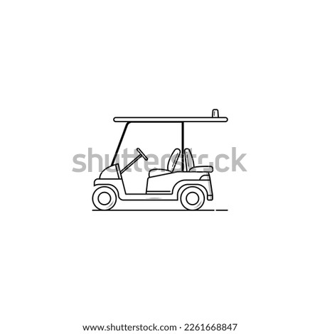 Golf car icon isolated vector graphics